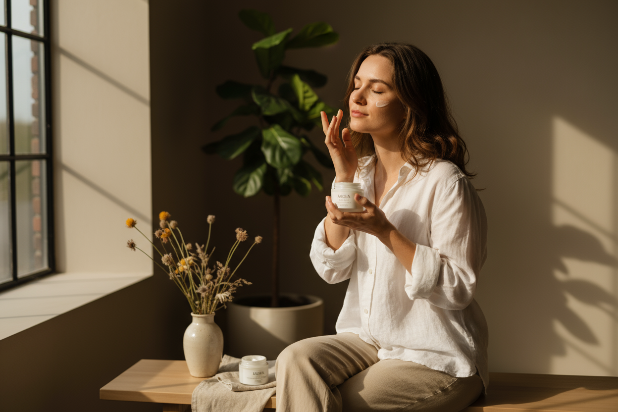 femme utilisant le produit